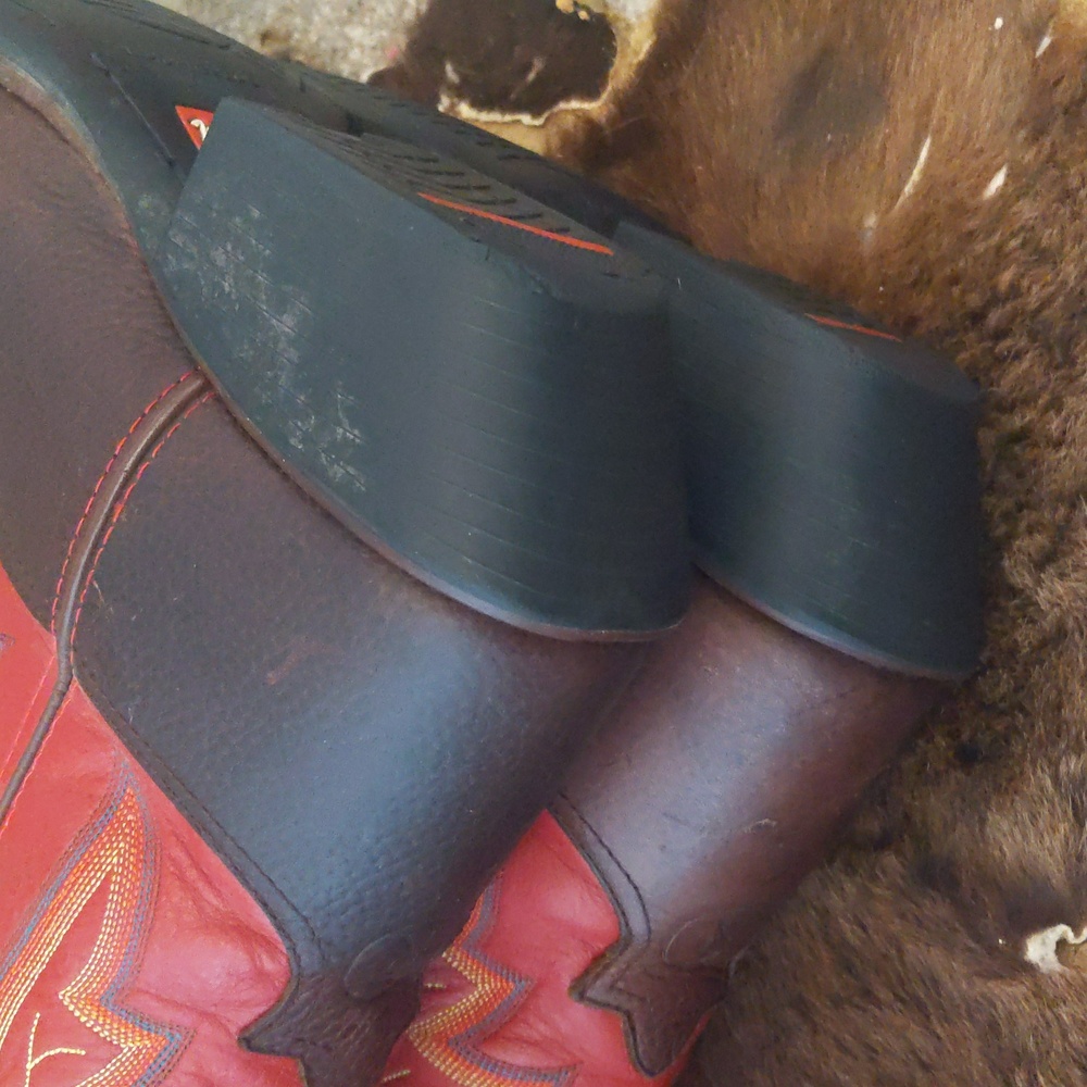 TONY LAMA 3R Buckaroo Rosston Red & Brown cowboy western boots #RR1017 sz 11D - Picture 14 of 16